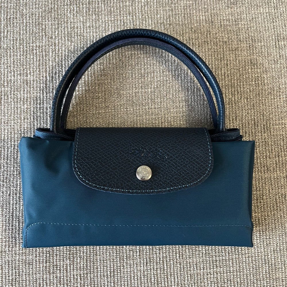 Longchamp Le Pliage Small Top Handle in Ocean